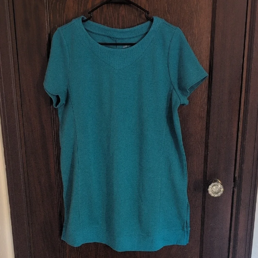 J.Jill Fit Turquoise Double Knit Tunic Size Medium